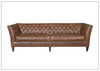 Universal Furniture Duncan Brown Leather Sofa with Tufted Back Arms