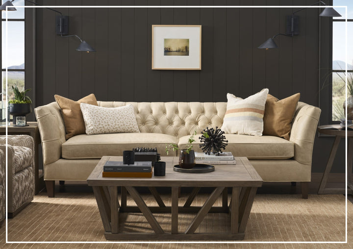 Universal Furniture Duncan 2-Seater Sofa in Beige Leather
