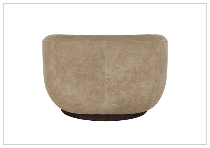 Universal Furniture Fitz Leather Brown Swivel Chair-Jenni Home