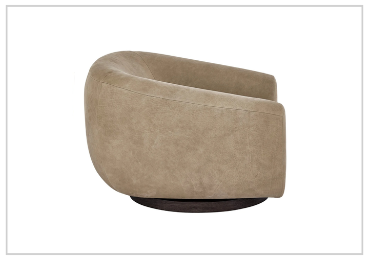 Universal Furniture Fitz Leather Brown Swivel Chair-Jenni Home
