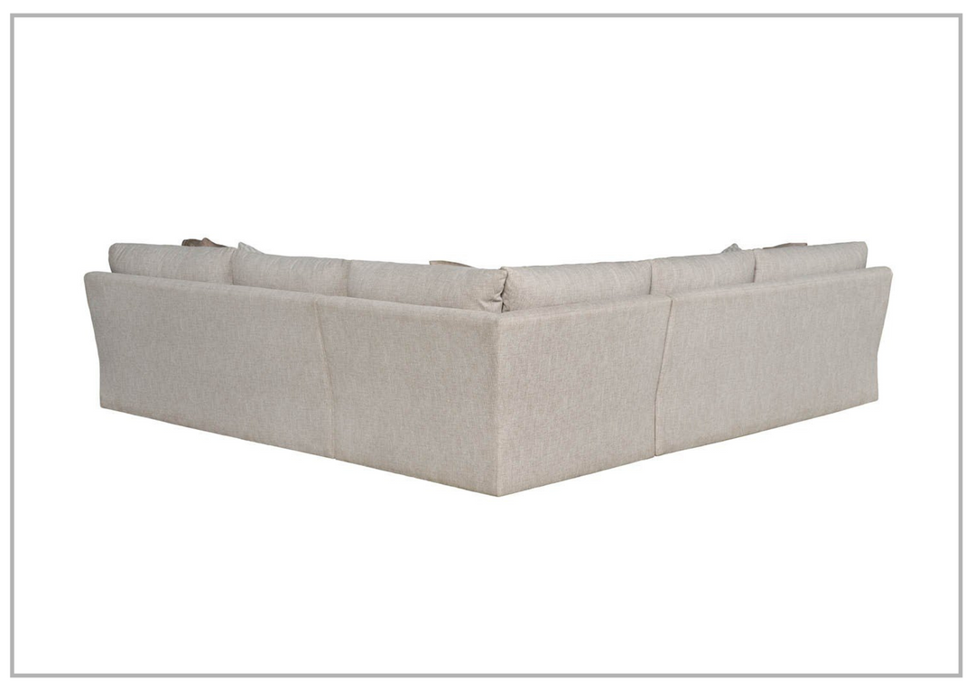 Universal Furniture Hadlee L-Shape Sectional Fabric Sofa in Beige with Boxed Legs