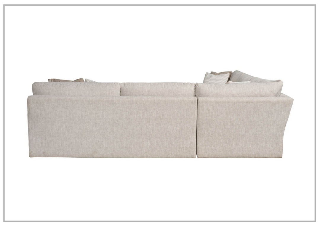 Universal Furniture Hadlee L-Shape Sectional Fabric Sofa in Beige with Boxed Legs