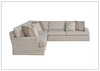 Universal Furniture Hadlee L-Shape Sectional Fabric Sofa in Beige with Boxed Legs