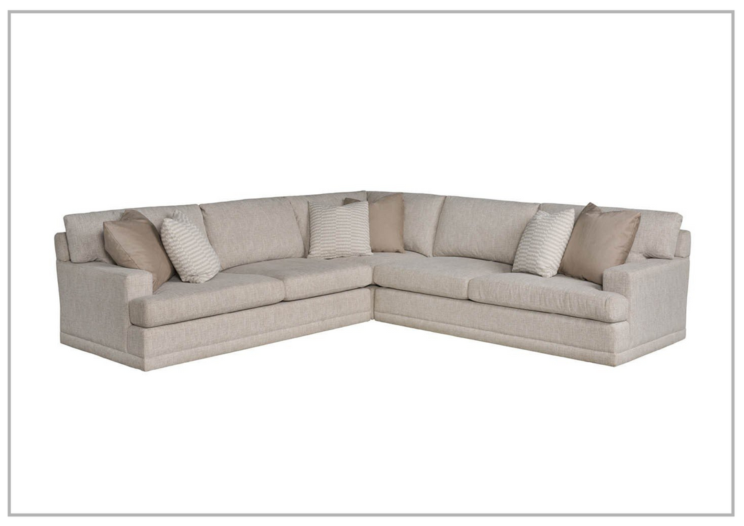 Universal Furniture Hadlee L-Shape Sectional Fabric Sofa in Beige with Boxed Legs