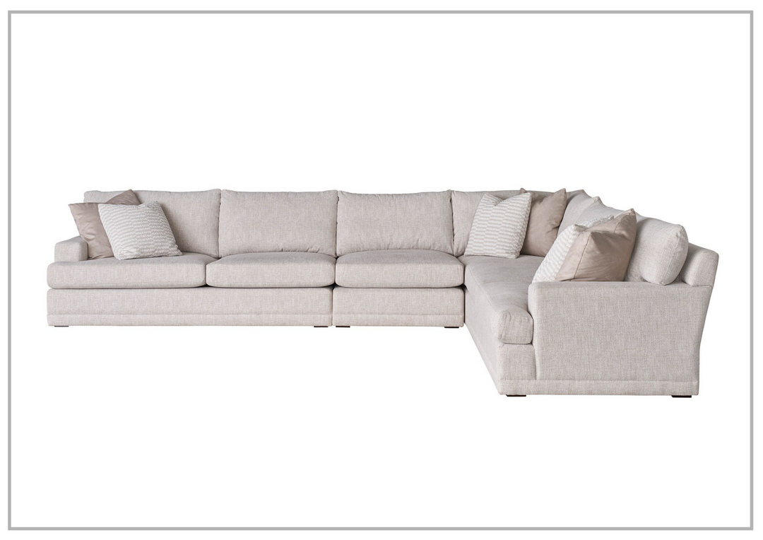 Universal Furniture Hadlee L-Shape Sectional Fabric Sofa in Beige with Boxed Legs