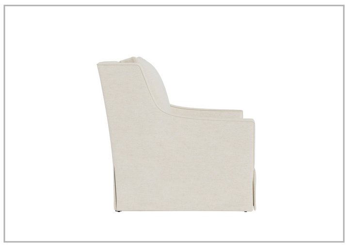 Universal Furniture Hudson Fabric Beige Rectangular Swivel Chair with Ivory Finish-Jenni Home