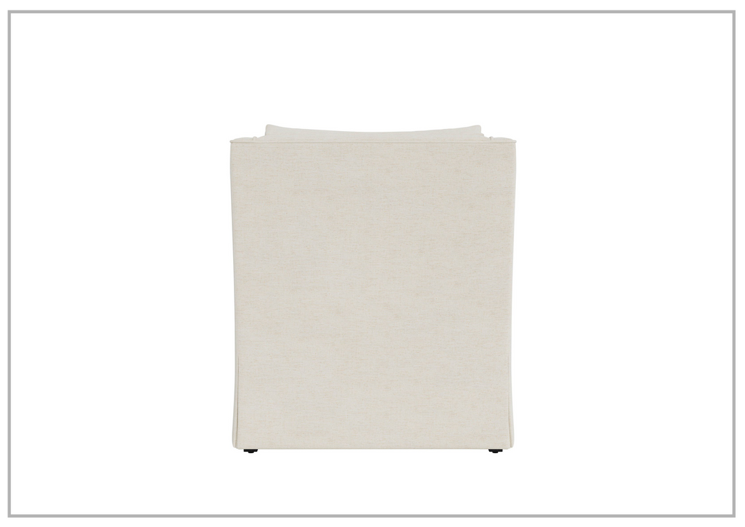 Universal Furniture Hudson Fabric Beige Rectangular Swivel Chair with Ivory Finish-Jenni Home