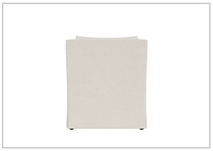 Universal Furniture Hudson Fabric Beige Rectangular Swivel Chair with Ivory Finish-Jenni Home
