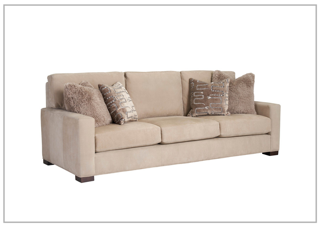 Universal Furniture Hunter Leather 3-Seater Stationary Sofa with Boxed Legs