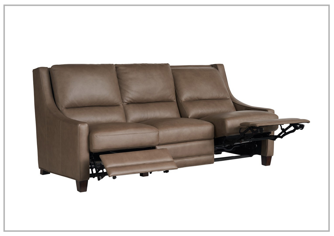 Universal Furniture Kelce Dual Power Recliner Brown Sofa With USB Port