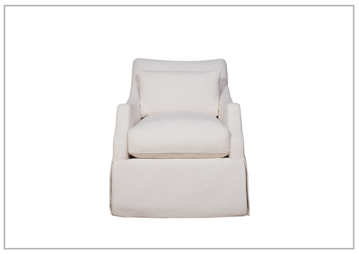 Universal Furniture Margaux Swivel Fabric White Swivel Accent Chair-JenniHome