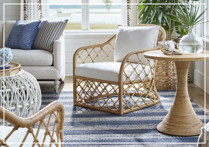 Miramar Fabric Accent Chair | Rattan Frame | Universal Furniture