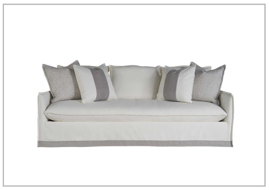 Universal Furniture Siesta Key 3-Seater Fabric Sofa in White With Pillows