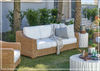 Universal Laconia Sofa in Light Brown in Wicker with Natural Teak Finished