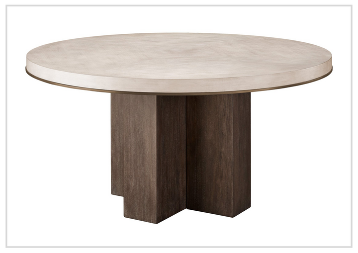 Universal Topanga Round Dining Table in Beige