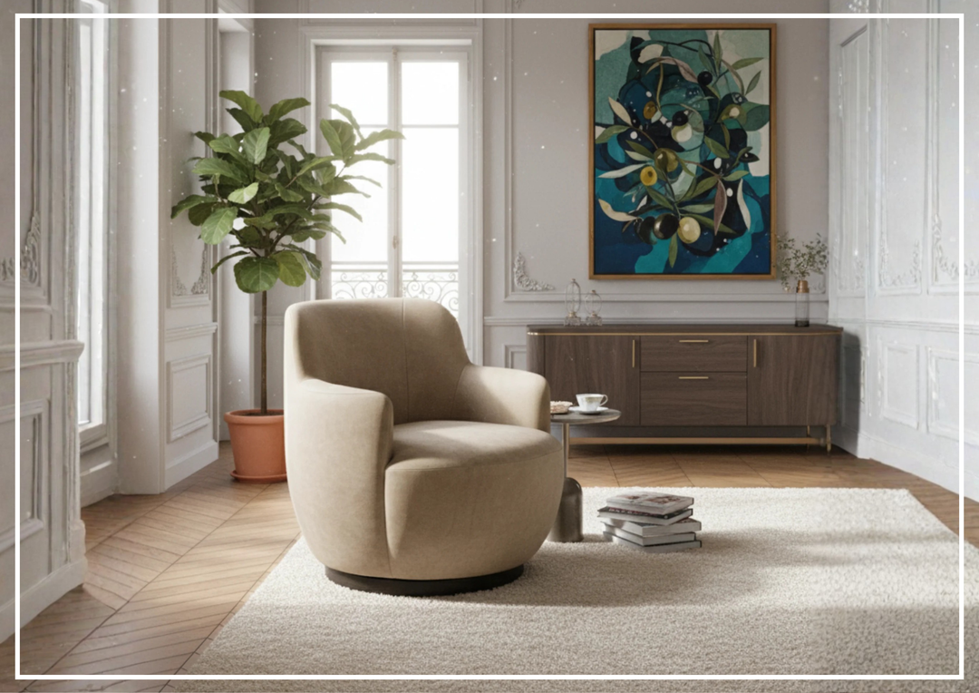 Universal Furniture Chloe Upholstered Swivel Accent Chair- Jenni Home