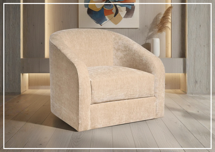 Universal Furniture Dylan Fabric Swivel Accent Chair in Beige-Jenni Home