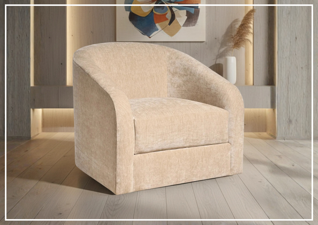 Universal Furniture Dylan Fabric Swivel Accent Chair in Beige-Jenni Home