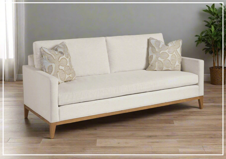 Universal Furniture Escape-Coastal Jude Fabric Sofa in White with Pillows