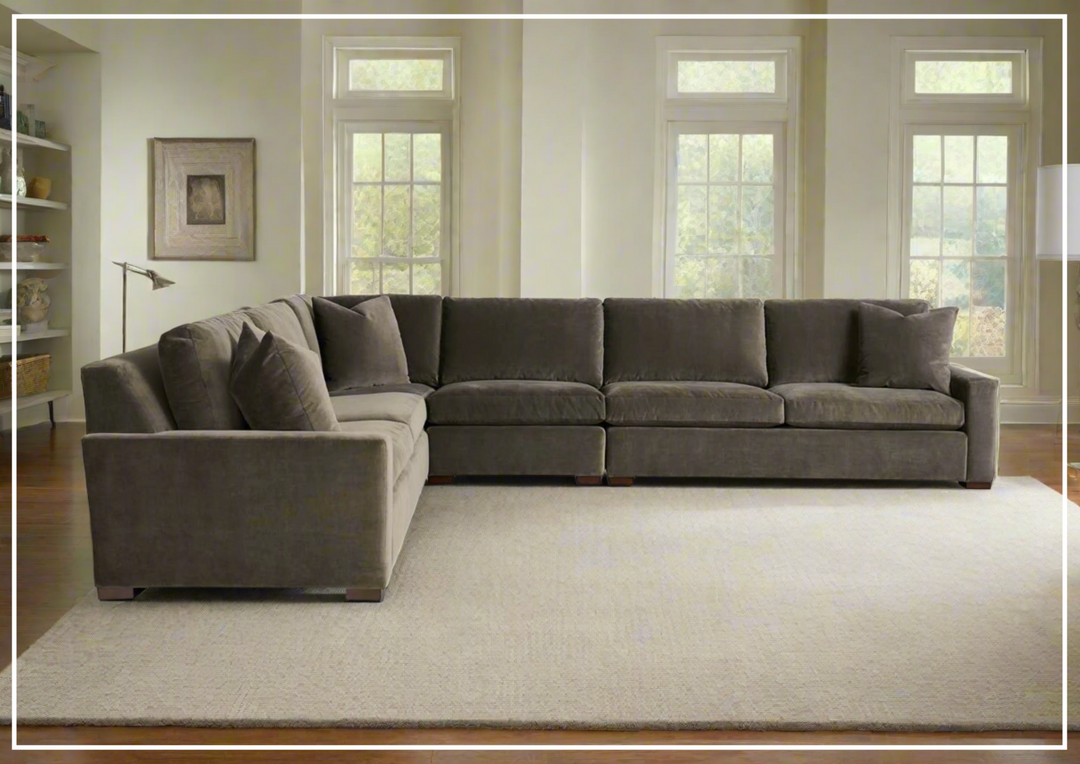 Universal Furniture Fletcher 4-Piece Sectional Fabric Sofa in Dark Gray-jennihome.com