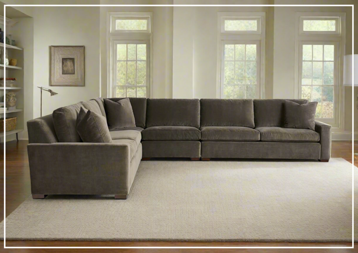 Universal Furniture Fletcher 4-Piece Sectional Fabric Sofa in Dark Gray-jennihome.com