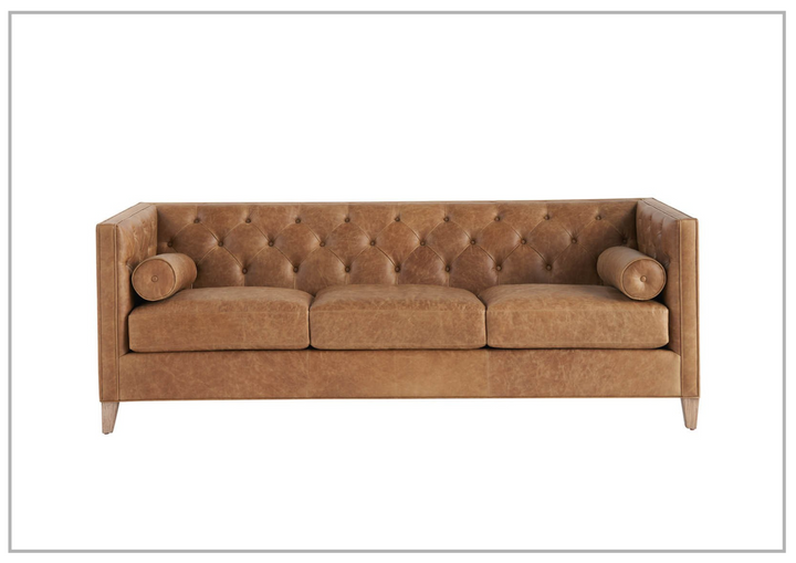 Universal Furniture Griffith Park Wenston 3-Seater Sofa in Brown with Bolster Cushions