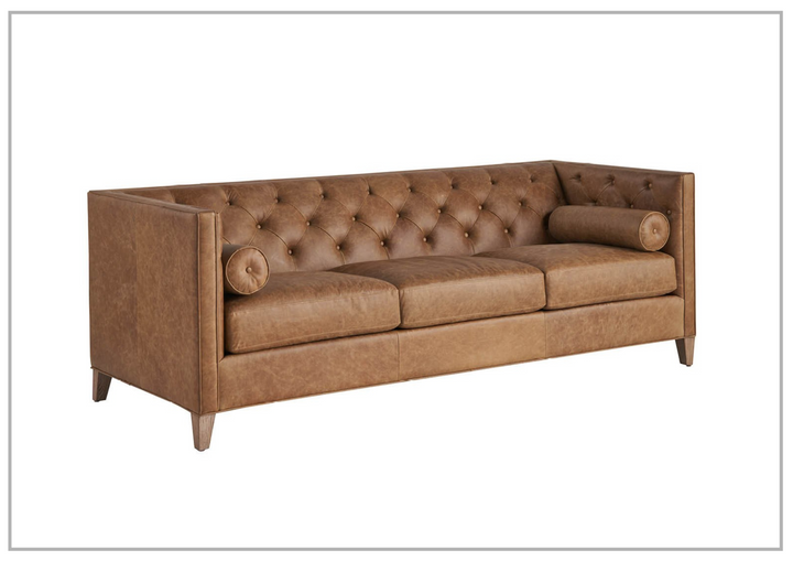 Universal Furniture Griffith Park Wenston 3-Seater Sofa in Brown with Bolster Cushions