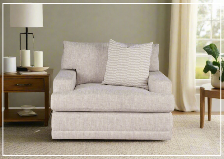 Universal Furniture Hadlee Fabric Swivel Fabric Chair in Beige-sofabed.com