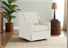 Universal Furniture Hudson Fabric Beige Rectangular Swivel Chair with Ivory Finish-Jenni Home