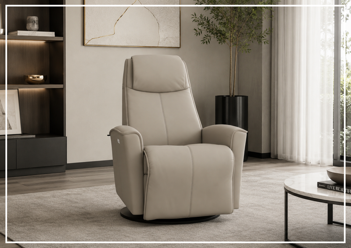 Urban Leather Power Recliner Chair | Swivel Glider Base | Fjords - Jennihome