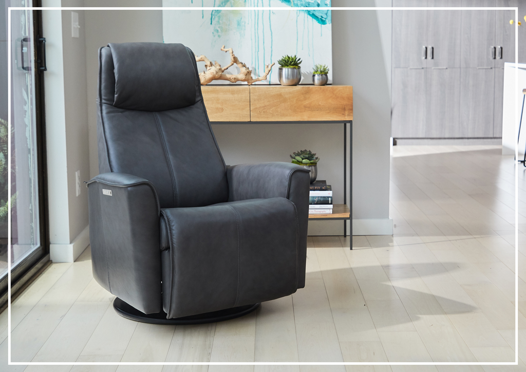 Urban Leather Power Recliner Chair | Swivel Glider Base | Fjords - Jennihome