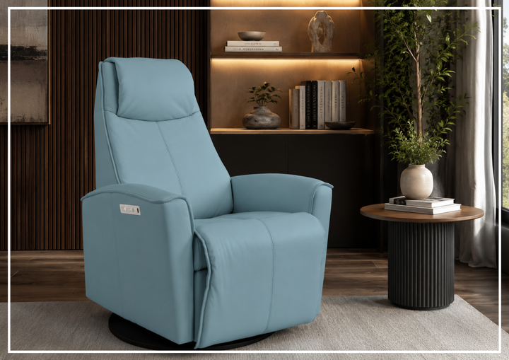 Urban Leather Power Recliner Chair | Swivel Glider Base | Fjords - Jennihome