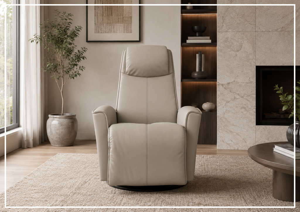 Urban Leather Power Recliner Chair | Swivel Glider Base | Fjords - Jennihome