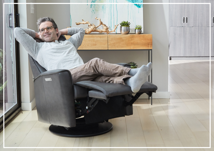 Urban Leather Power Recliner Chair | Swivel Glider Base | Fjords - Jennihome