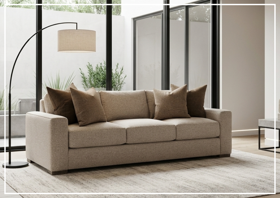 Vaughn Fabric Sofa | Oversized Track Arm | Throw Pillows | Bernhardt - Jennihome