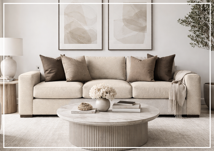 Vaughn Fabric Sofa | Oversized Track Arm | Throw Pillows | Bernhardt - Jennihome