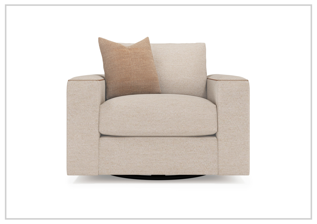 Vaughn Fabric Swivel Chair | Oversized Track Arm | Bernhardt