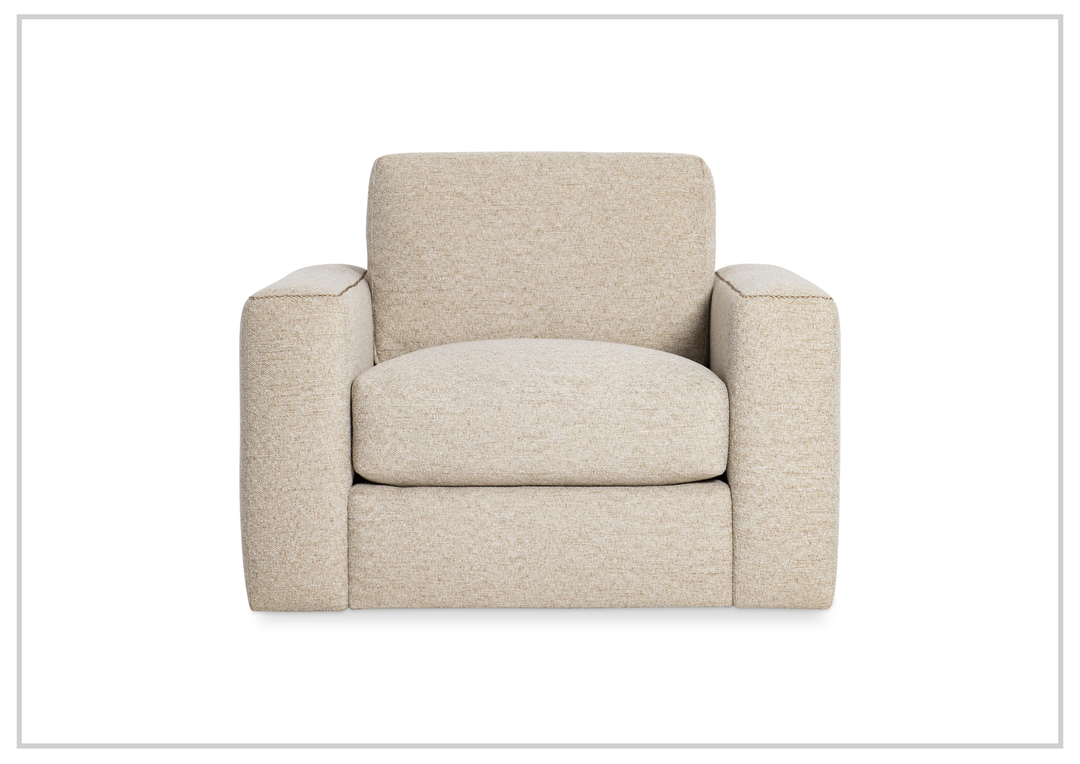 Vaughn Fabric Swivel Chair | Oversized Track Arm | Bernhardt