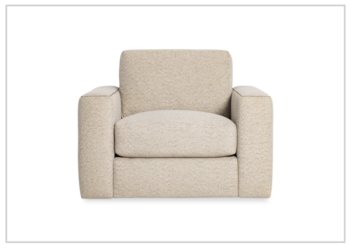 Vaughn Fabric Swivel Chair | Oversized Track Arm | Bernhardt
