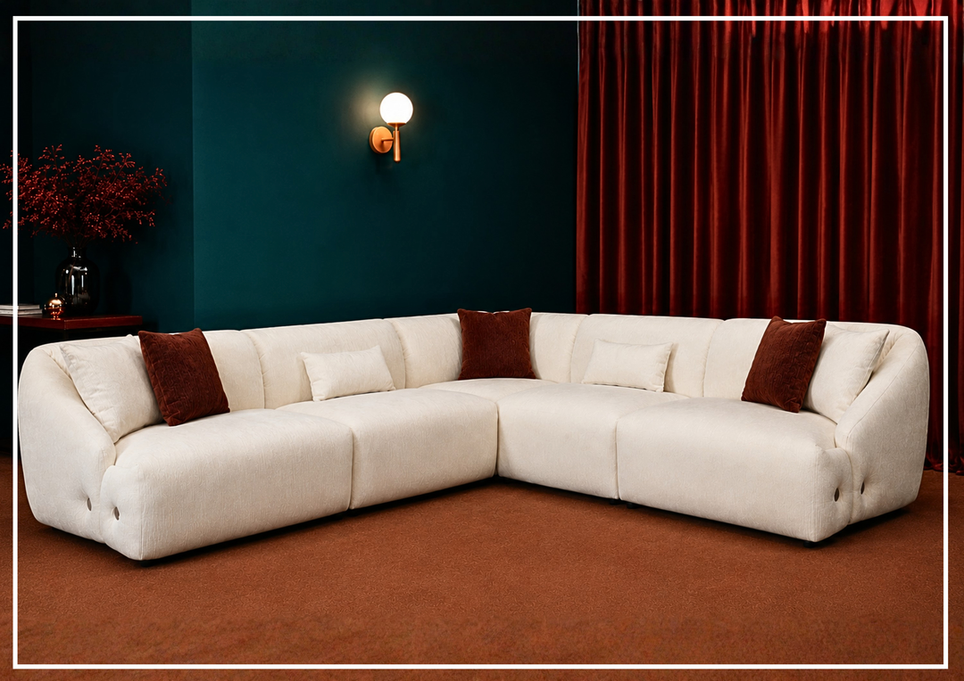 Velessa Modular Sectional Sofa with Straight Arms | Beige Fabric | Klaussner-Jenni Home