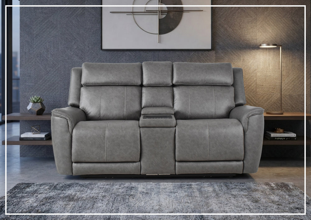 Velisse Fabric Power Reclining Loveseat Sofa | Adjustable Headrest | Built-in Audio System| Klaussner-Jennihome