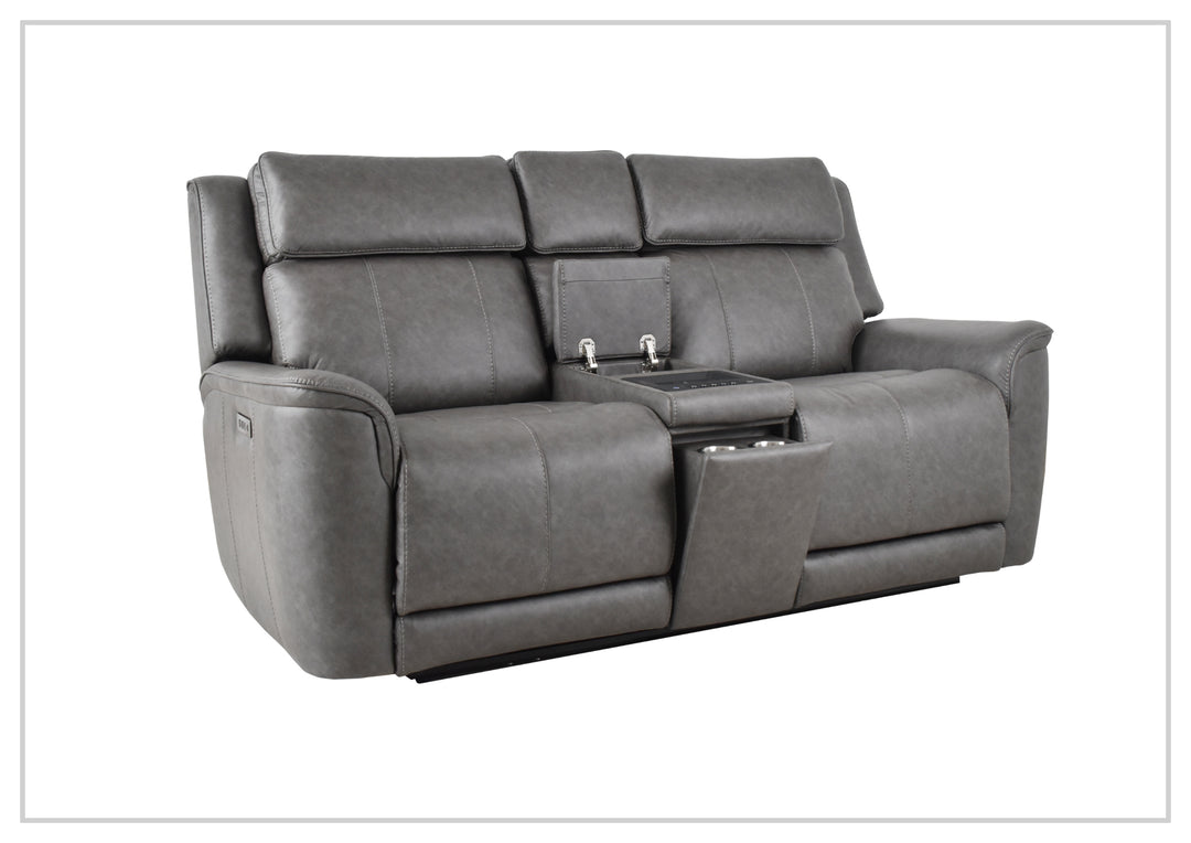 Velisse Fabric Power Reclining Loveseat Sofa | Adjustable Headrest | Built-in Audio System| Klaussner