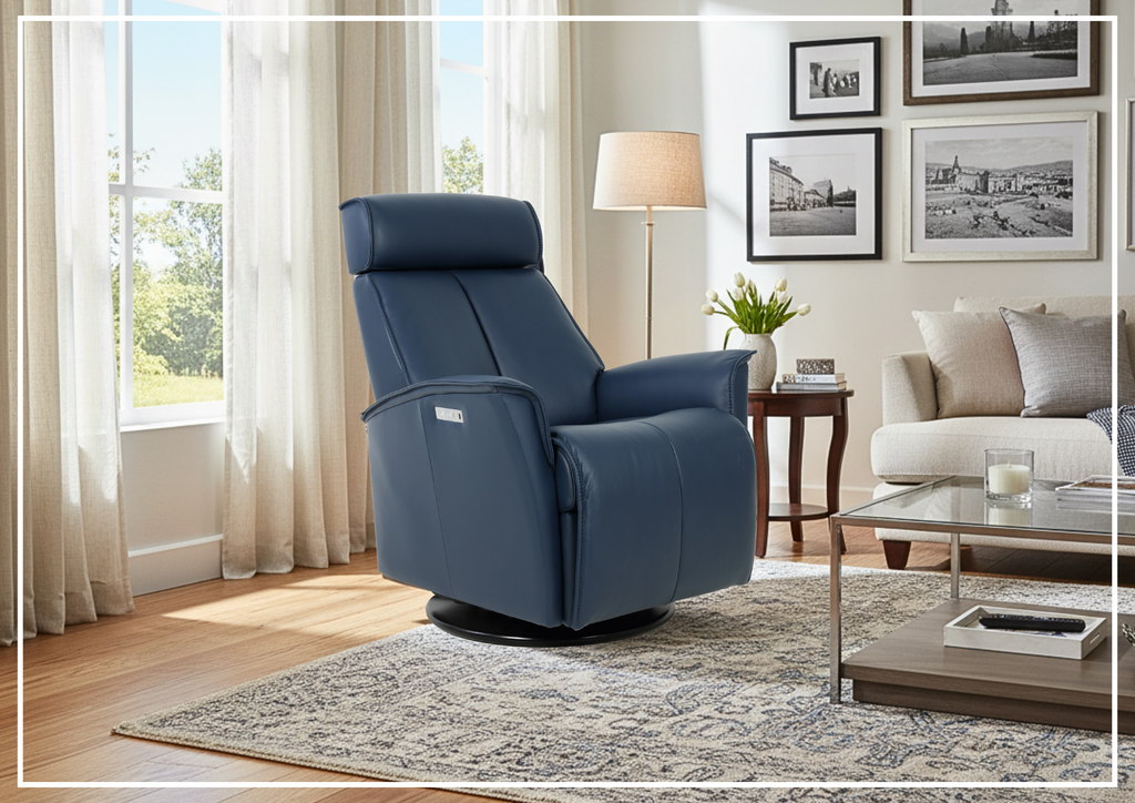 Fjords Venice Power Swing Relaxer Chair in Leather (Small/Large)