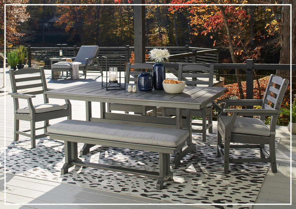 Gio Italia Vespera Vantage 6-Piece Outdoor Dining Set in Gray