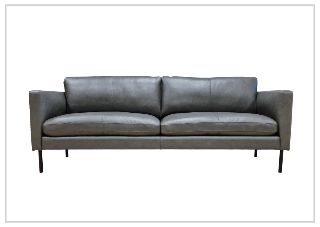 Fjords Villa Leather Sofa and Chair Set in Slate Color-Jennihome