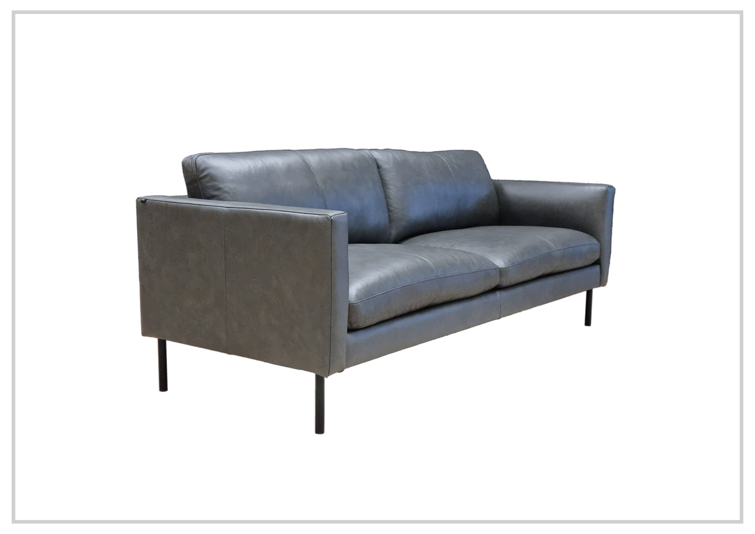 Fjords Villa Leather Sofa and Chair Set in Slate Color-Jennihome