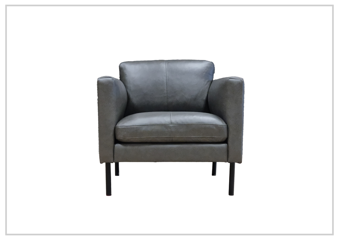 Fjords Villa Leather Sofa and Chair Set in Slate Color-Jennihome