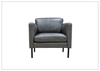 Fjords Villa Leather Sofa and Chair Set in Slate Color-Jennihome