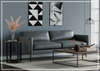 Fjords Villa Leather Sofa and Chair Set in Slate Color-Jennihome