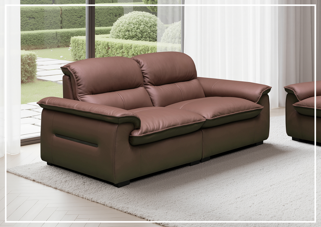Vionetta Leather Loveseat | Dark Brown | S-Spring Seats | Klaussner